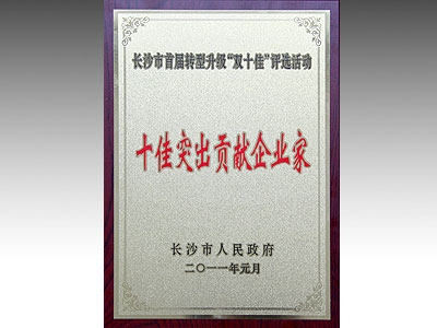 長沙市十佳突出貢獻(xiàn)企業(yè)家